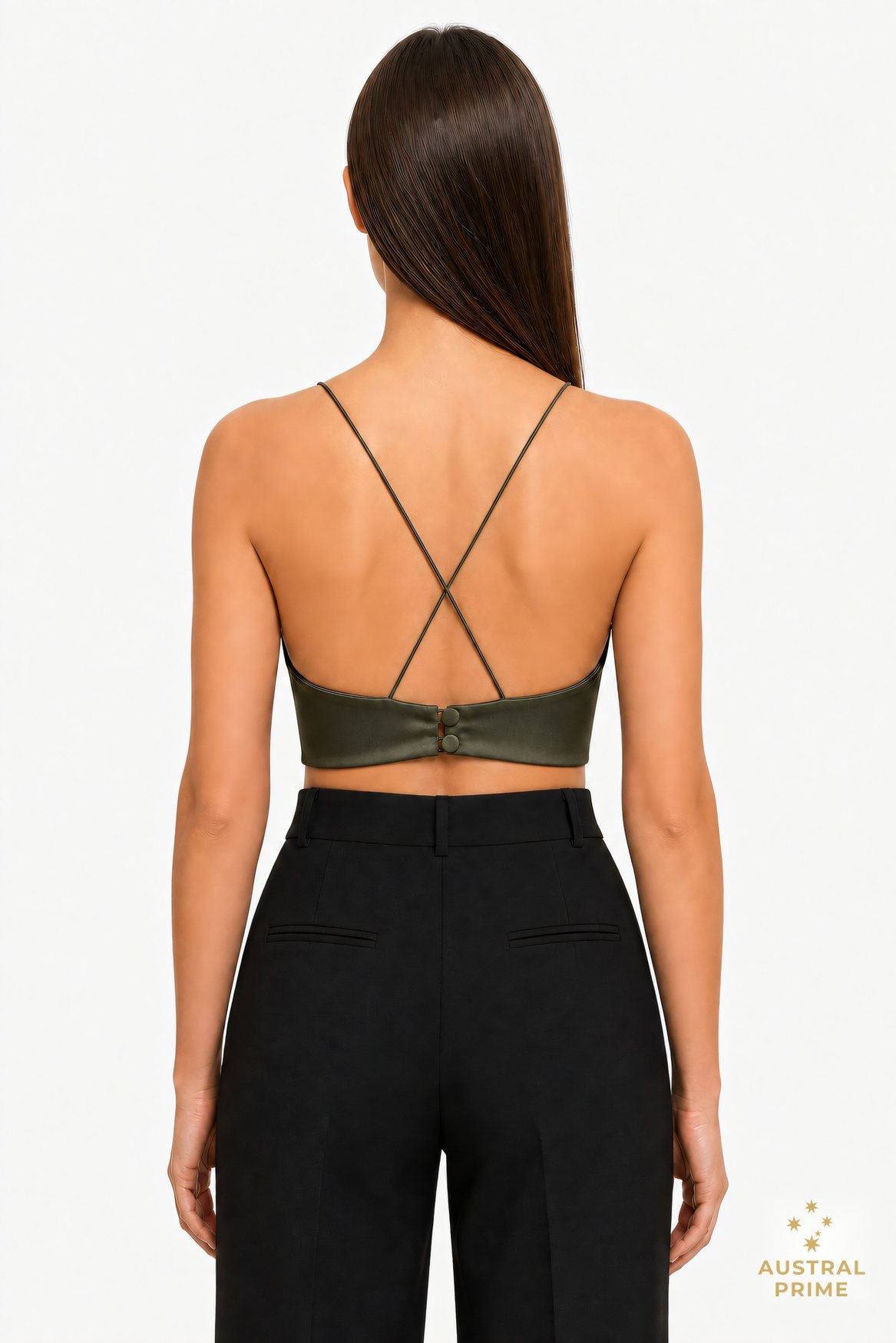 Alex Perry Tora Bra Top in khaki — image 2 of 2