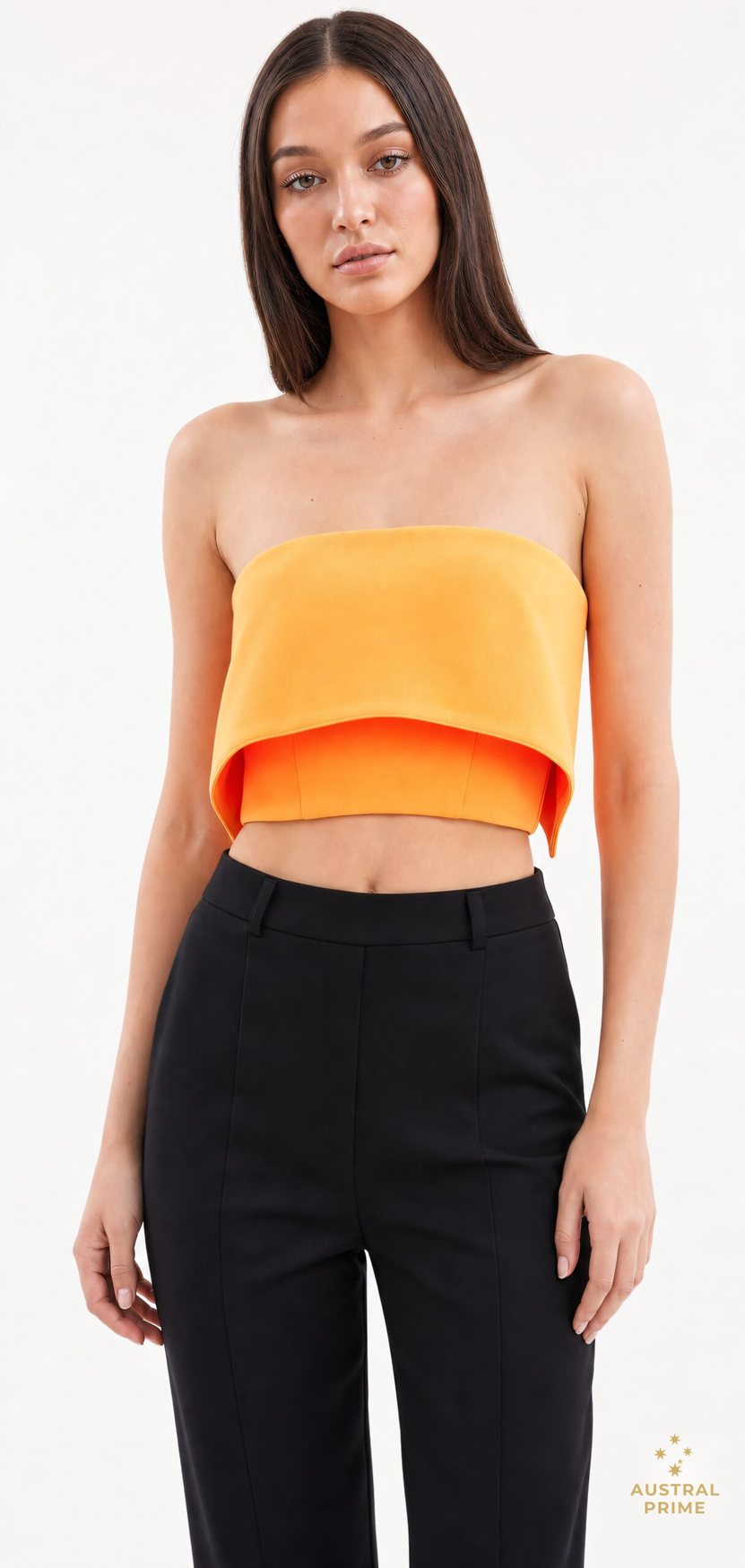 Alex Perry Zak Cuff Crop — Orange