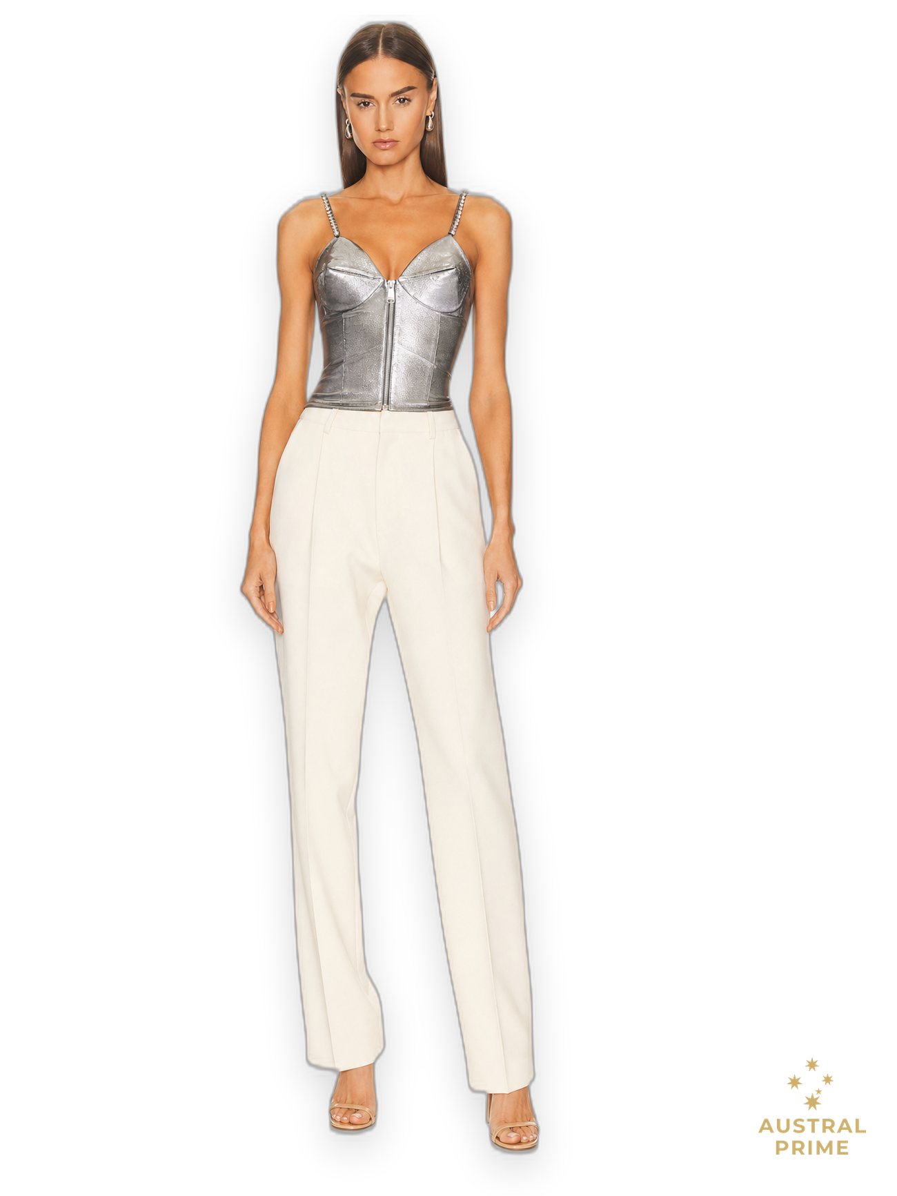 Area NYC Pyramid Cup Corset — Silver