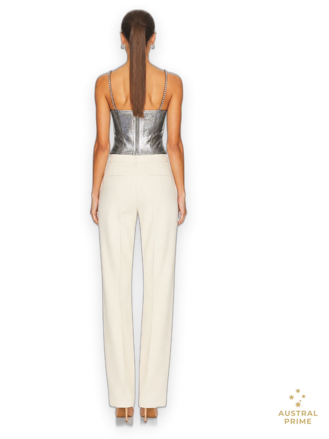 Area NYC Pyramid Cup Corset in silver — image 2 of 2