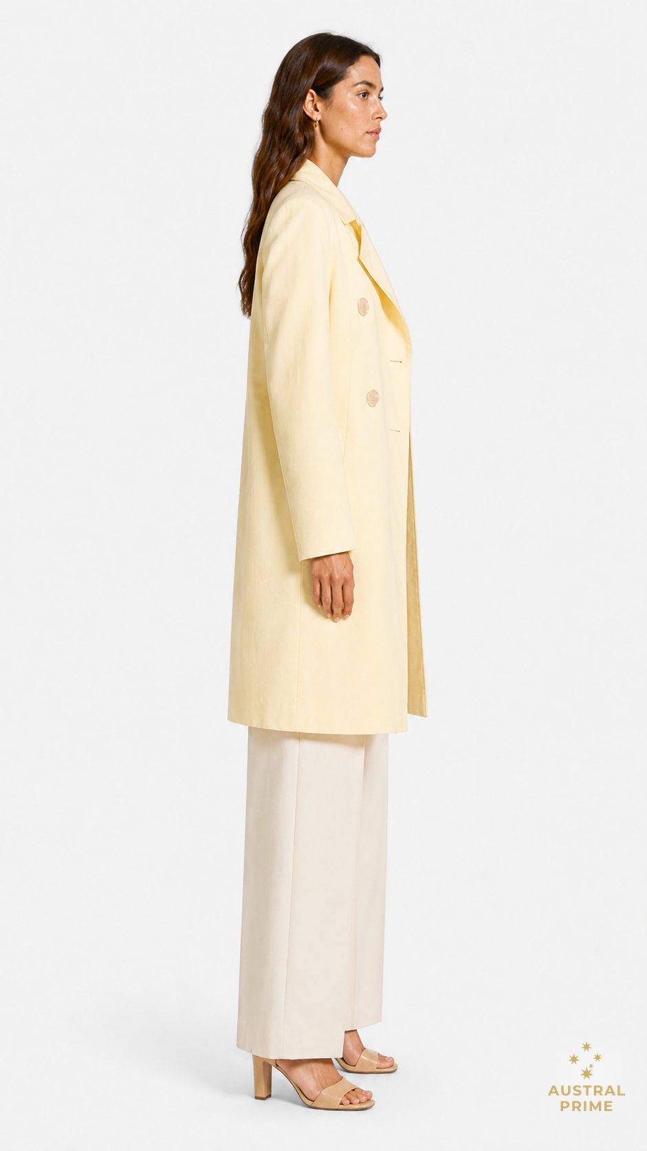 Christopher Esber Cotton Button Long Jacket in yellow — image 2 of 4