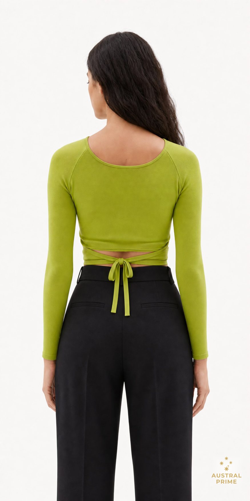JoosTricot Ballet Wrap Top in pear — image 2 of 2