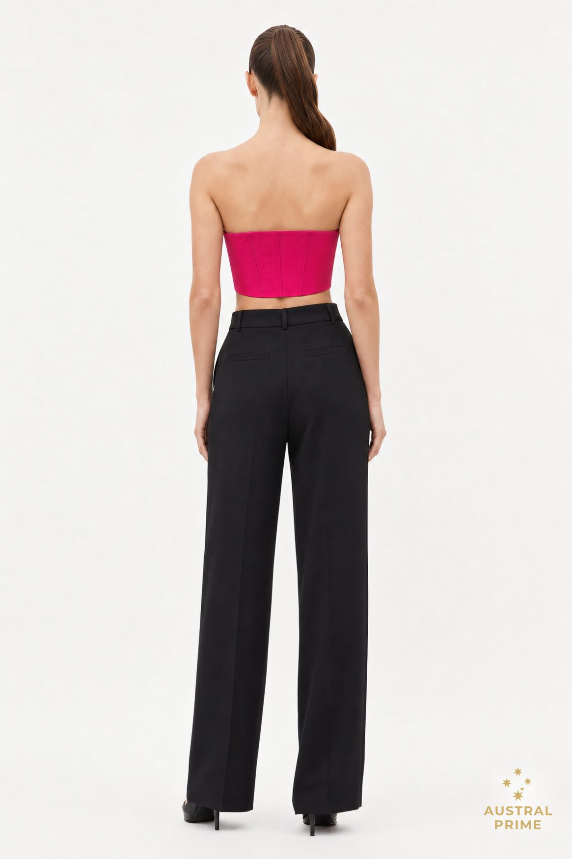 LaQuan Smith Cropped Bustier in fuchsia — image 2 of 2