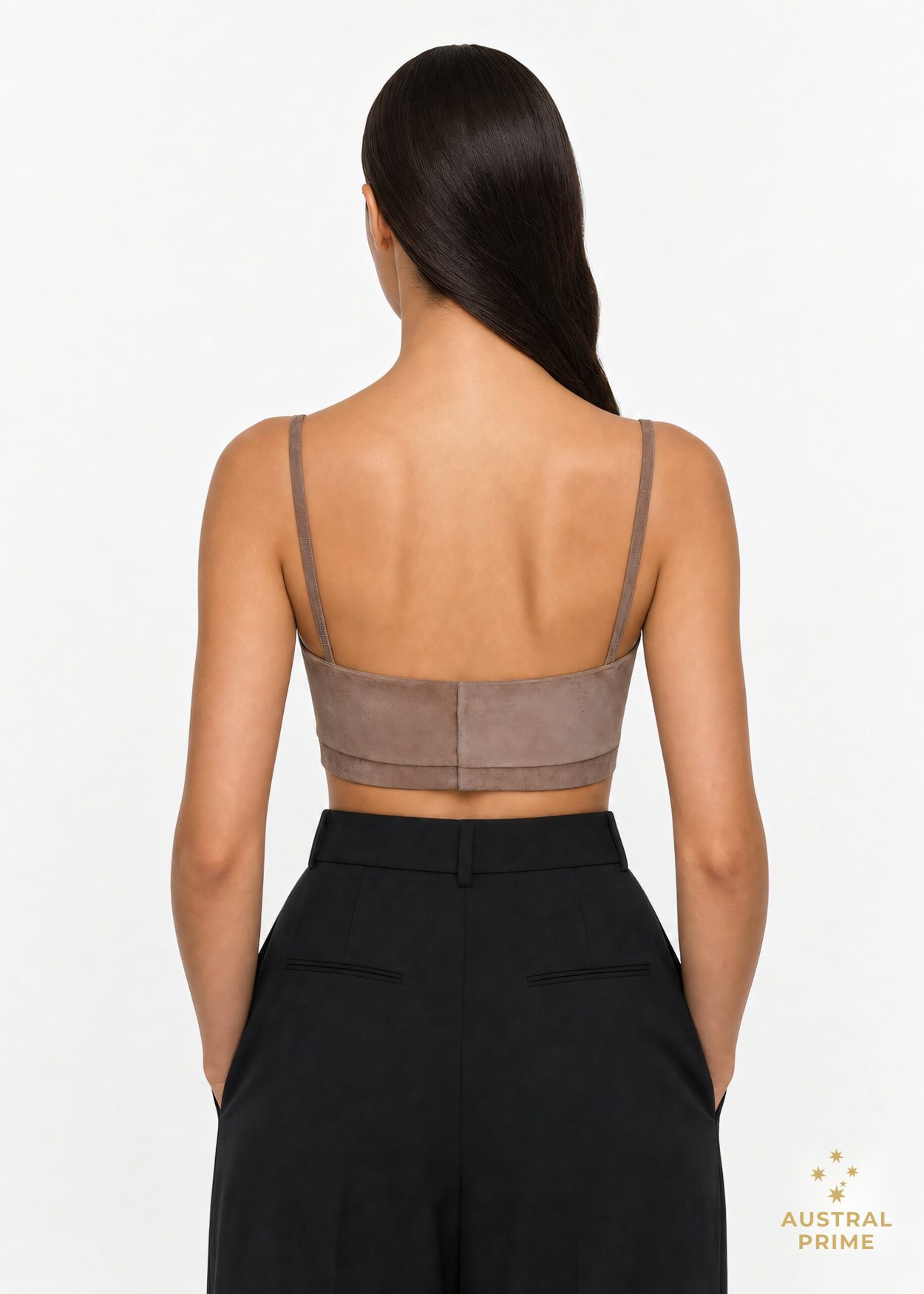 Magda Butrym Sweetheart Suede Bra Top in brown — image 2 of 2