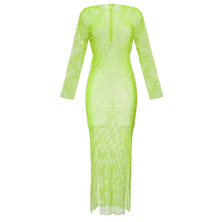 Santa Brands Diamonds Maxi Dress — Green