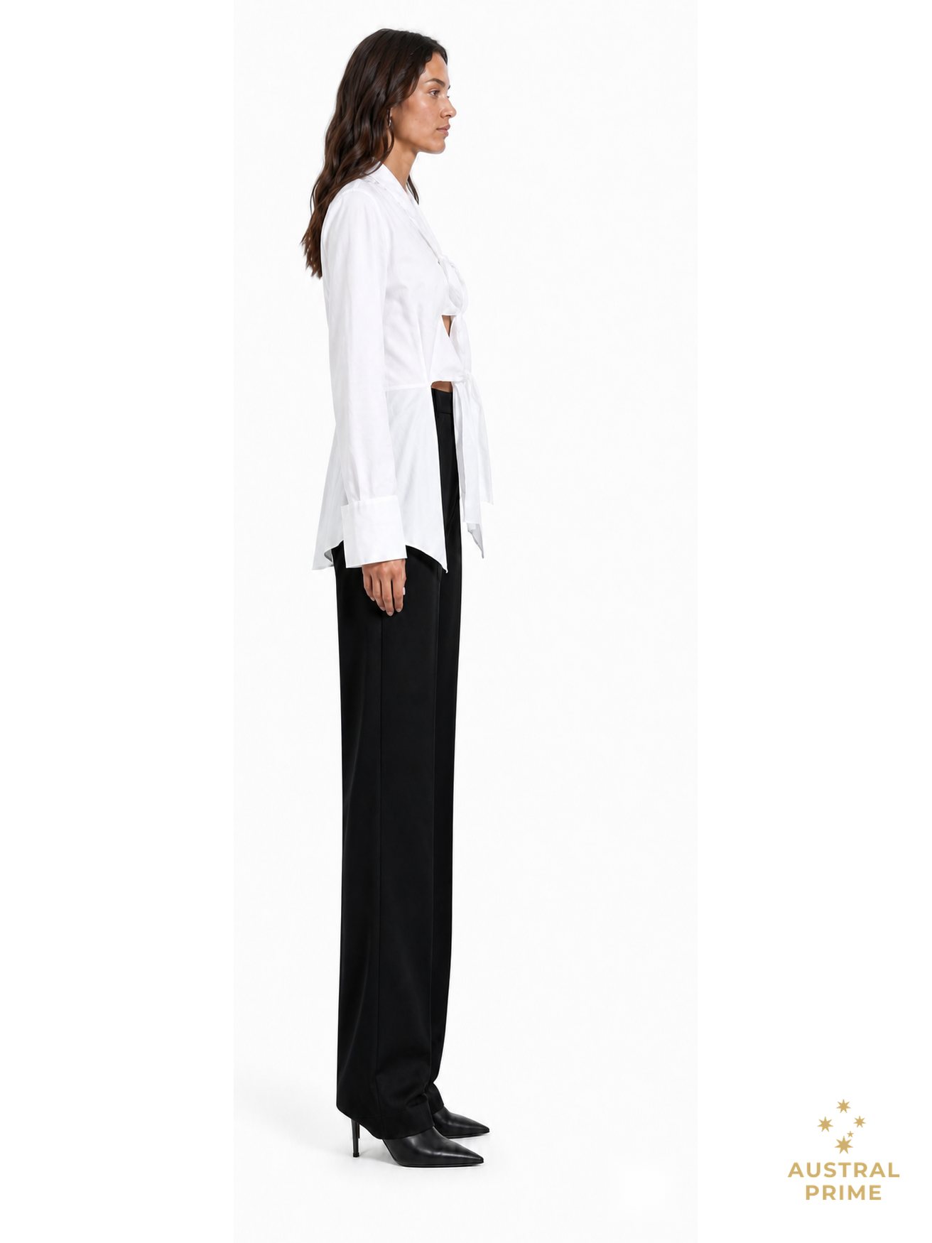Sid Neigum Cotton Tie Blouse in white — image 2 of 4