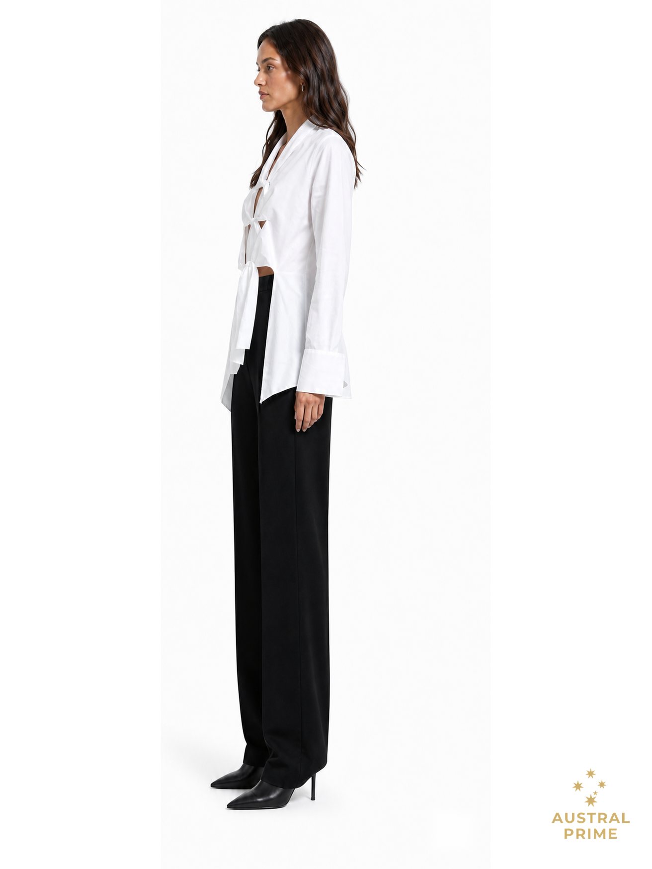 Sid Neigum Cotton Tie Blouse in white — image 3 of 4