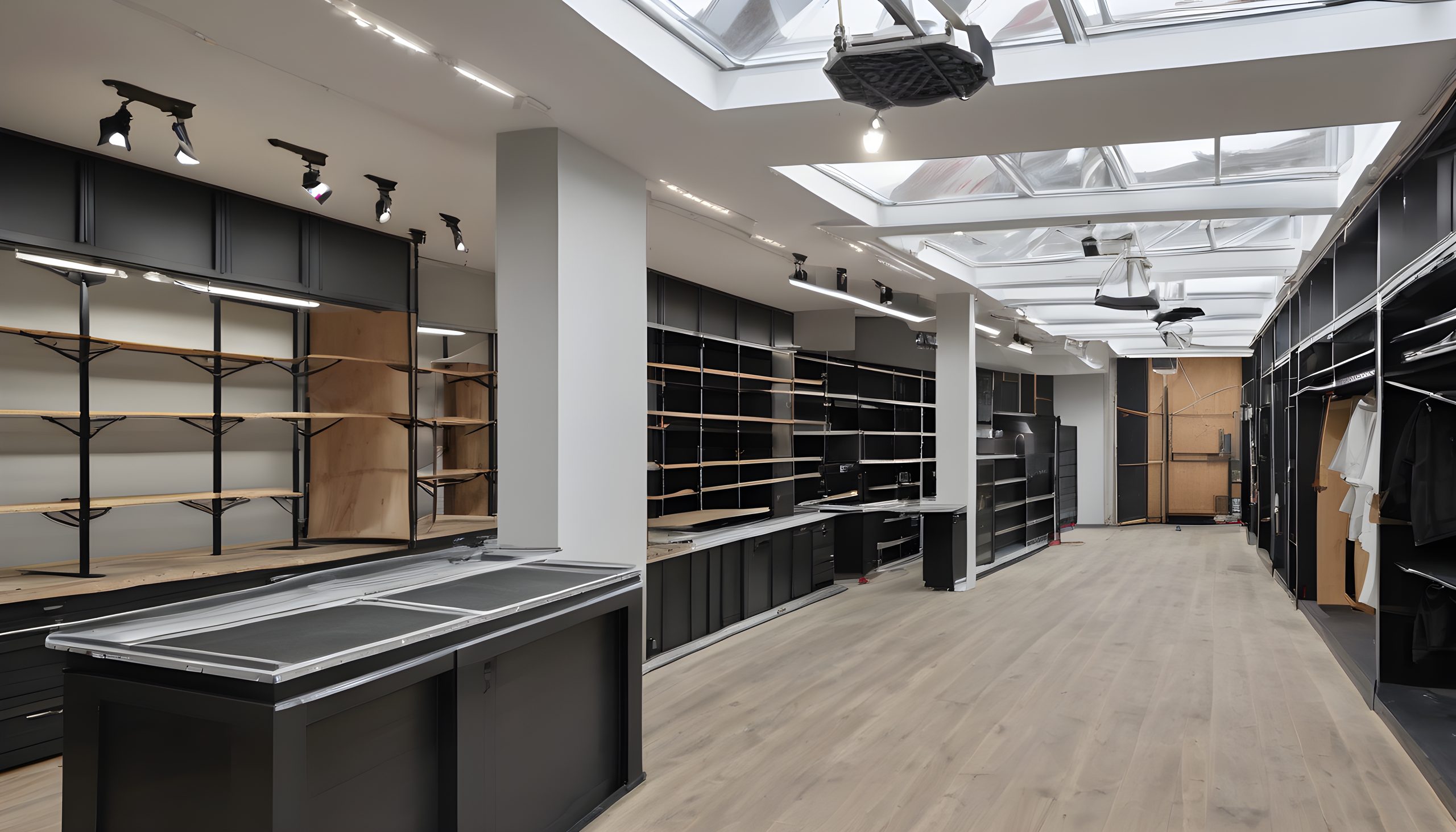JCC lighting parcel for commercial refurbishment, fit-out and shopfitting contractors — track, downlights and ceiling hardware, Leicester UK
