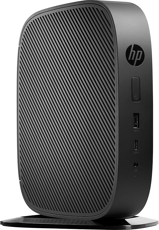 HP t530 thin client, angled view showing the textured side vent panel