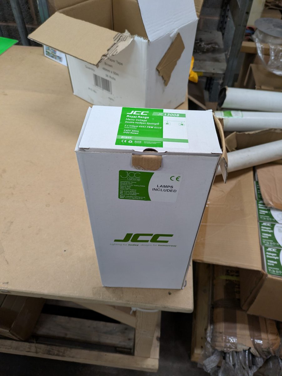 JCC JC13008 Royal Range mains-voltage double halogen spotlight — surplus UK stock