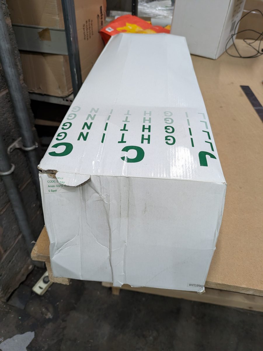 JCC JC13017 Aristo GU10 ES50 five-spot mains bar — surplus UK stock