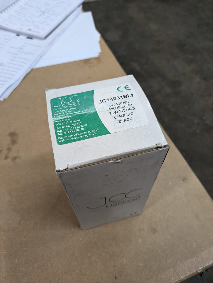 JCC JC14031 Profile 63 75W fitting, black, lamp included — surplus UK stock