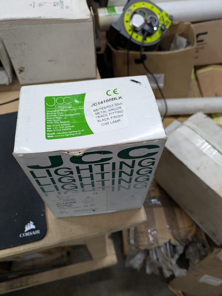 JCC JC14100 Britspot 35W HQI metal-halide track luminaire, black — surplus UK stock