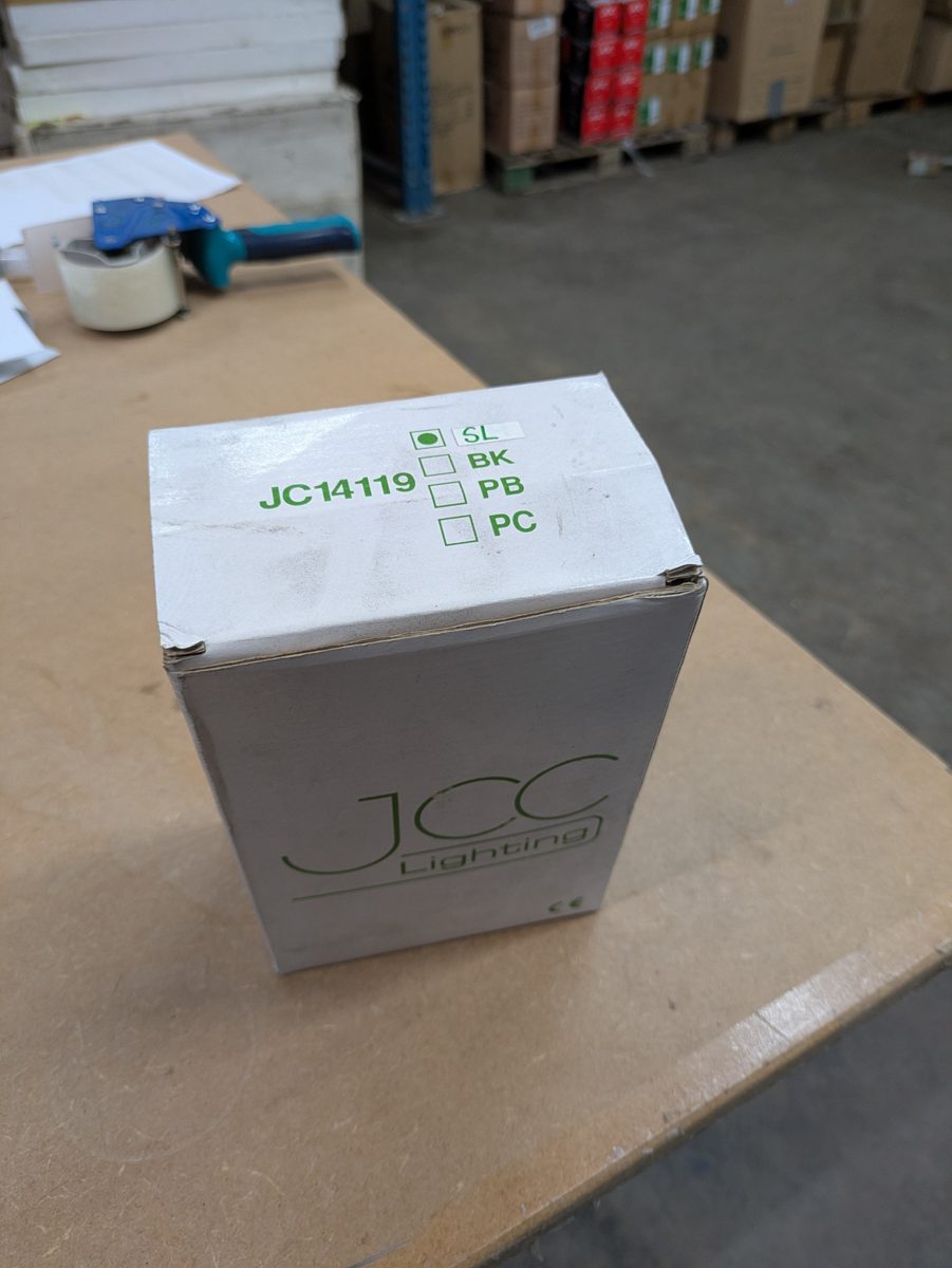 JCC JC14119 10W LED mains track fitting, silver — surplus UK stock