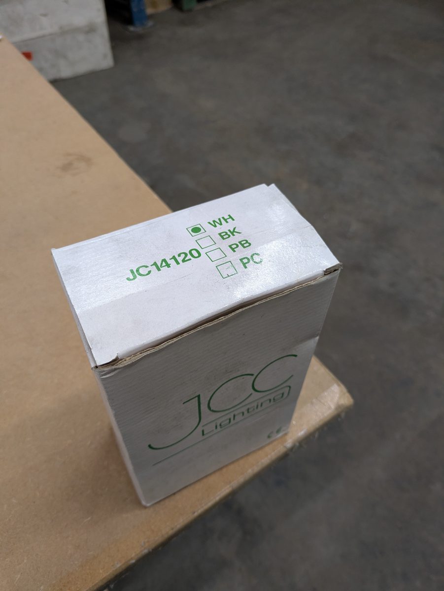 JCC JC14120 10W LED mains track fitting, white — surplus UK stock