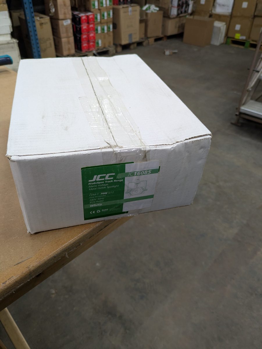 Pro Eclipse Mains-Voltage Metal-Halide Track Spotlight (white) v2 — surplus UK stock JC16085