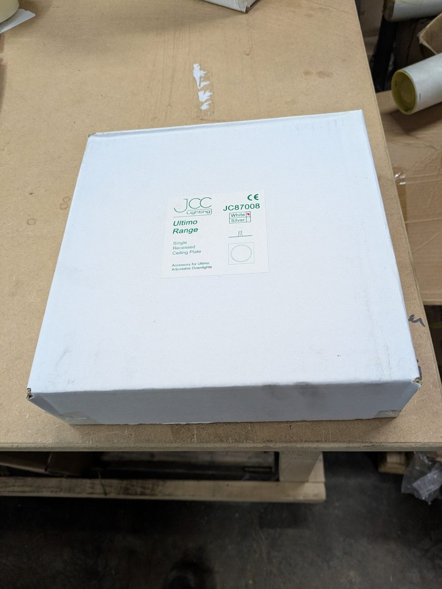 JCC JC87008 Ultimo Mini single recessed ceiling plate — surplus UK stock