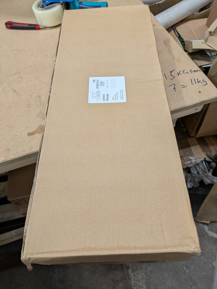 JCC JC87010 Ultimo triple recessed ceiling plate — surplus UK stock
