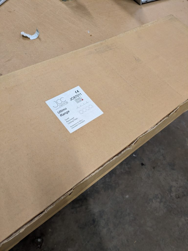 JCC JC87011 Ultimo quad recessed ceiling plate, silver — surplus UK stock