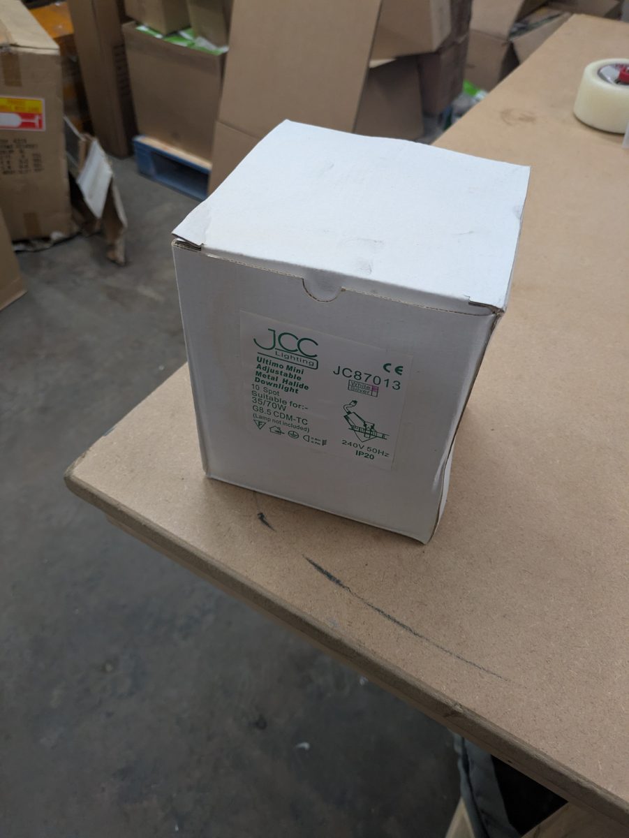 Ultimo Mini Adjustable Metal-Halide Downlight (10° spot, white) white — surplus UK stock JC87013