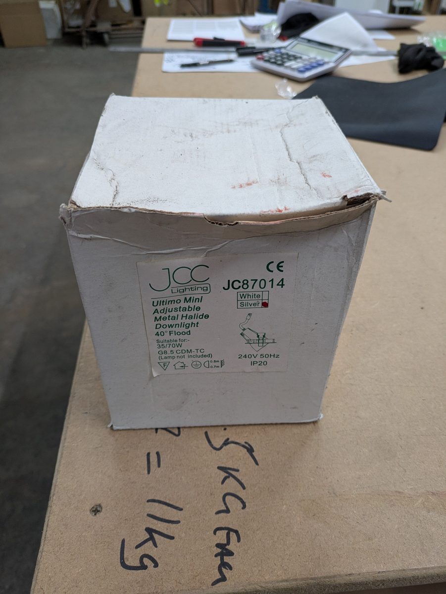 Ultimo Mini Adjustable Metal-Halide Downlight (40° flood) silver — surplus UK stock JC87014