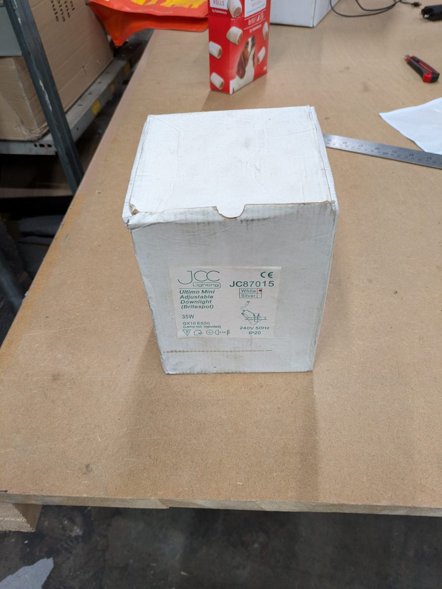JCC JC87015 Ultimo Mini adjustable downlight (Britespot), white — surplus UK stock