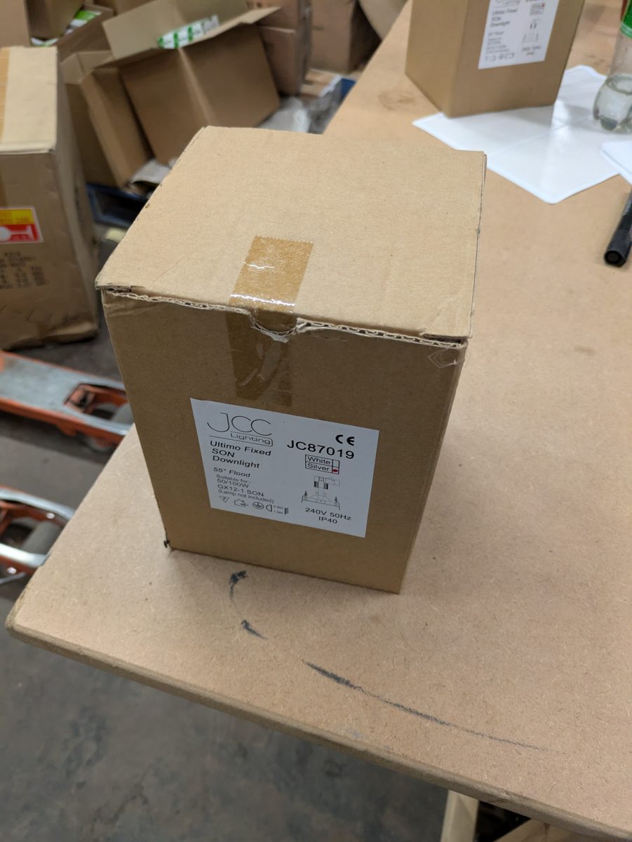 JCC JC87019 Ultimo fixed SON downlight, silver — surplus UK stock