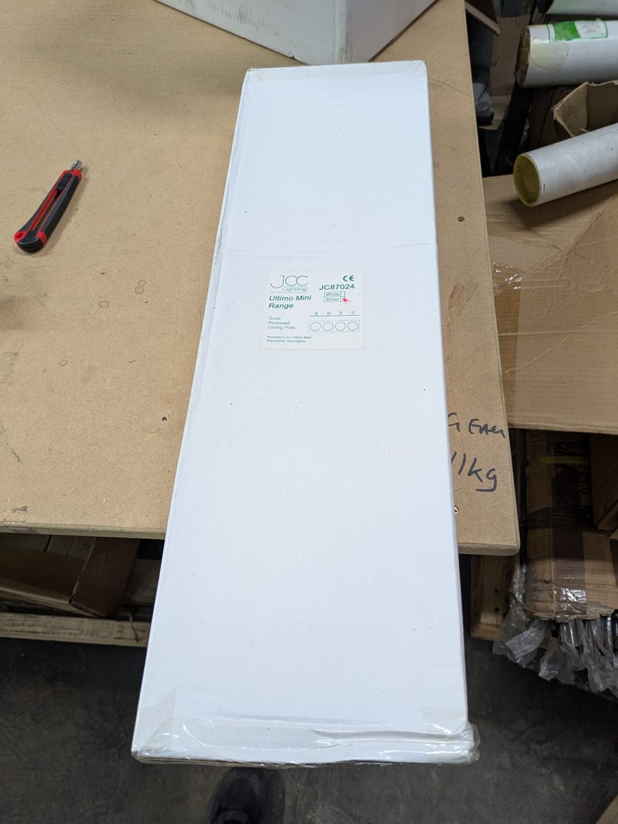 JCC JC87024 Ultimo Mini quad recessed ceiling plate — surplus UK stock (batch 2)