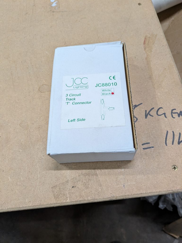 JCC JC88010 3-Circuit Track ‘T’ Connector (Left Side), black — surplus UK stock