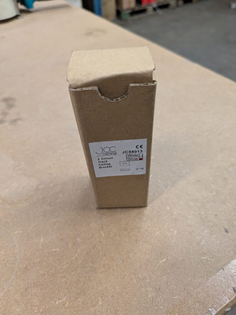 JCC JC88013 3-circuit track ceiling bracket, silver — surplus UK stock