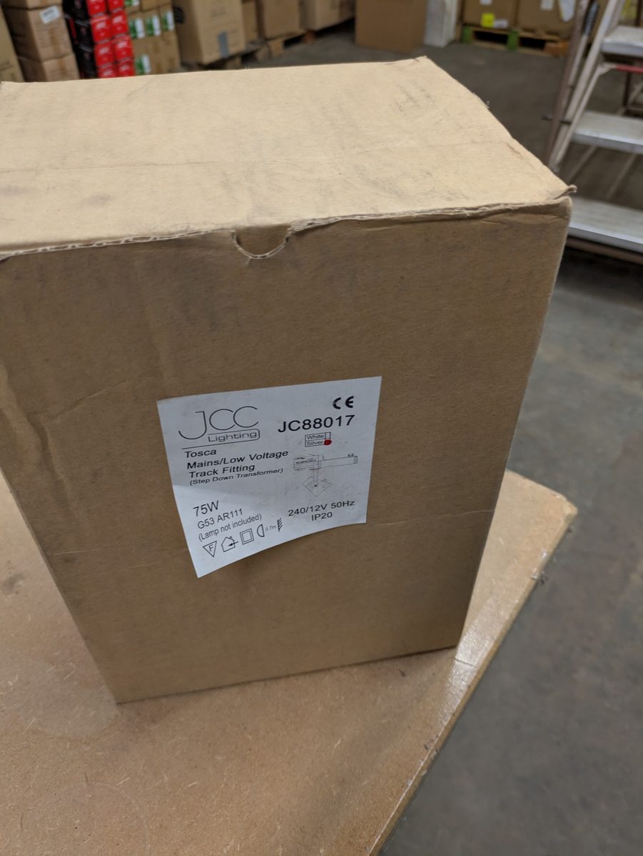 JCC JC88017 Tosca mains / low-voltage track fitting — surplus UK stock