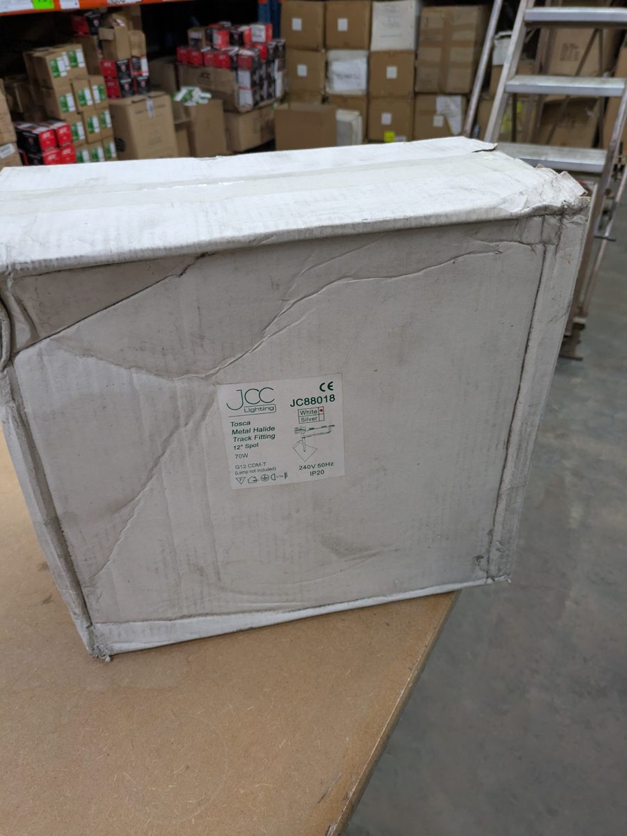 JCC JC88018 Tosca metal-halide 12-degree spot track fitting, white (second holding) — surplus UK stock