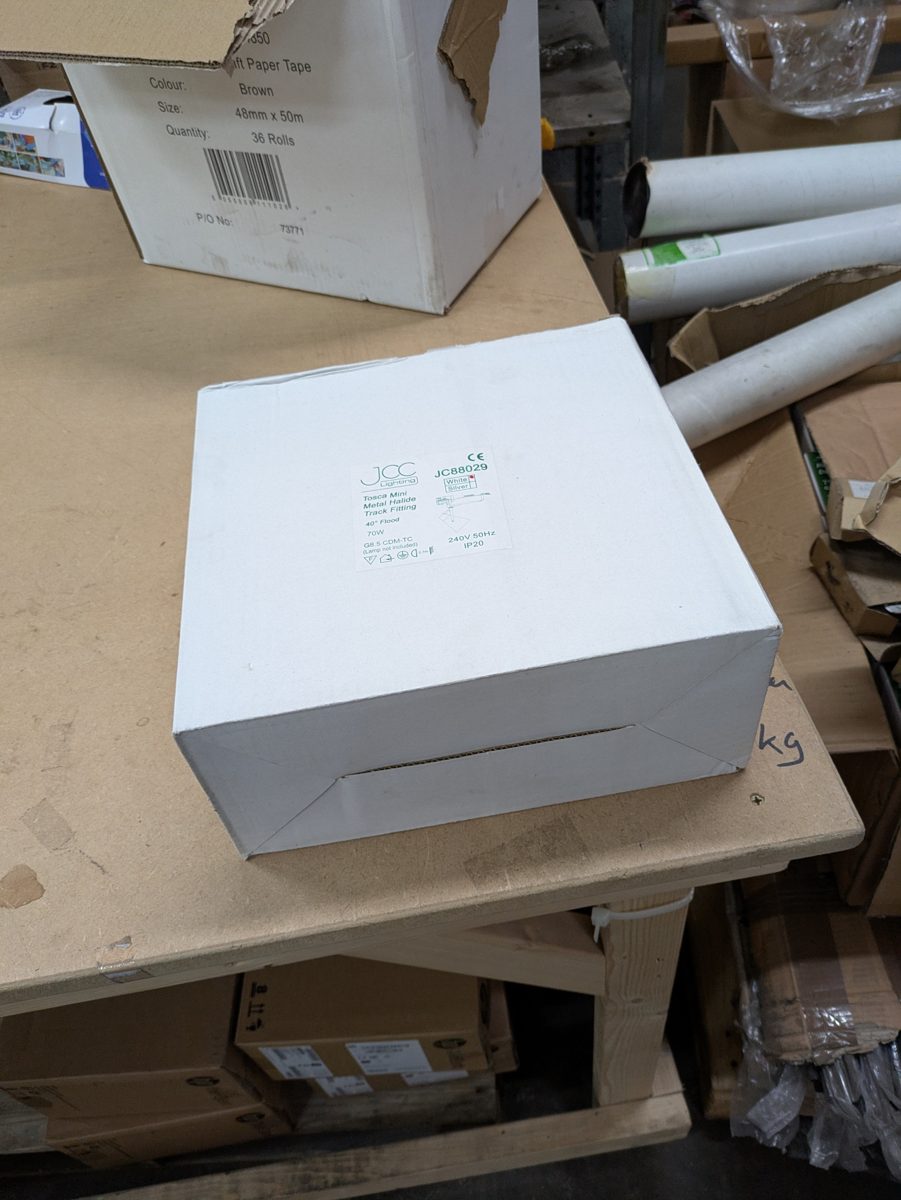 JCC JC88029 Tosca Mini metal-halide 40 degree flood track fitting — surplus UK stock
