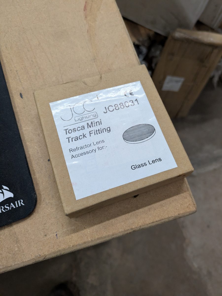 JCC JC88031 Tosca Mini track fitting glass lens — surplus UK stock