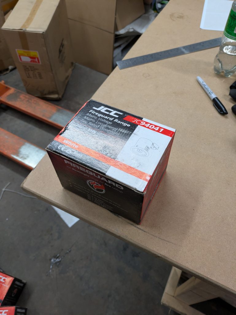 JCC JC94041 Fireguard Matrix fire-rated 11W downlight, white — surplus UK stock