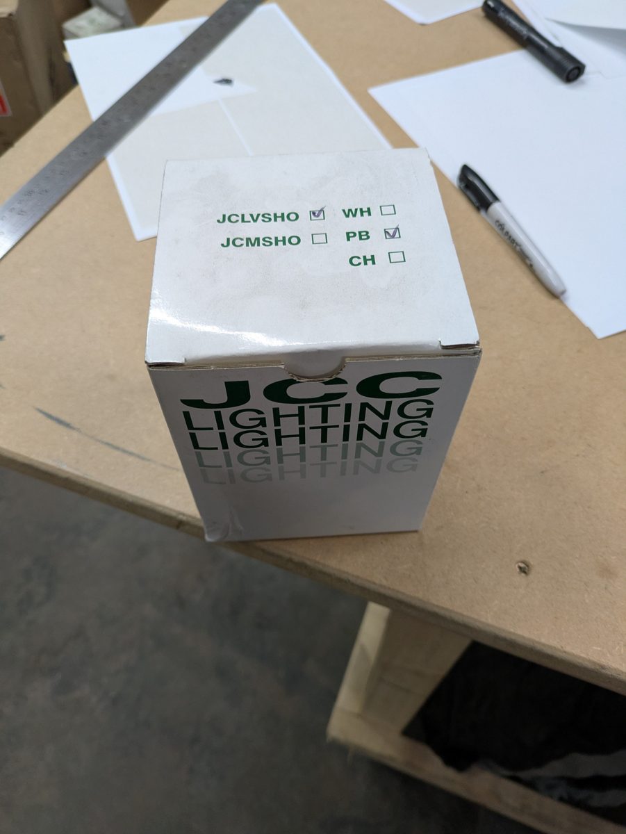 JCC JCMSHO Luminaires PB mains shower fitting — surplus UK stock